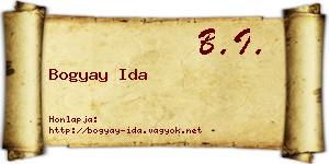 Bogyay Ida névjegykártya