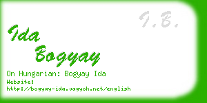 ida bogyay business card
